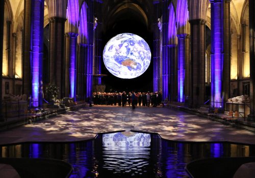 Gaia at Salisbury Cathedral, 2019 Pic by luke jerram