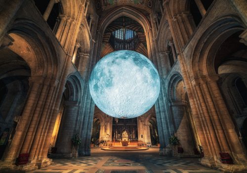 Another shot of the Museum of the Moon art installation in Ely Cathedral.